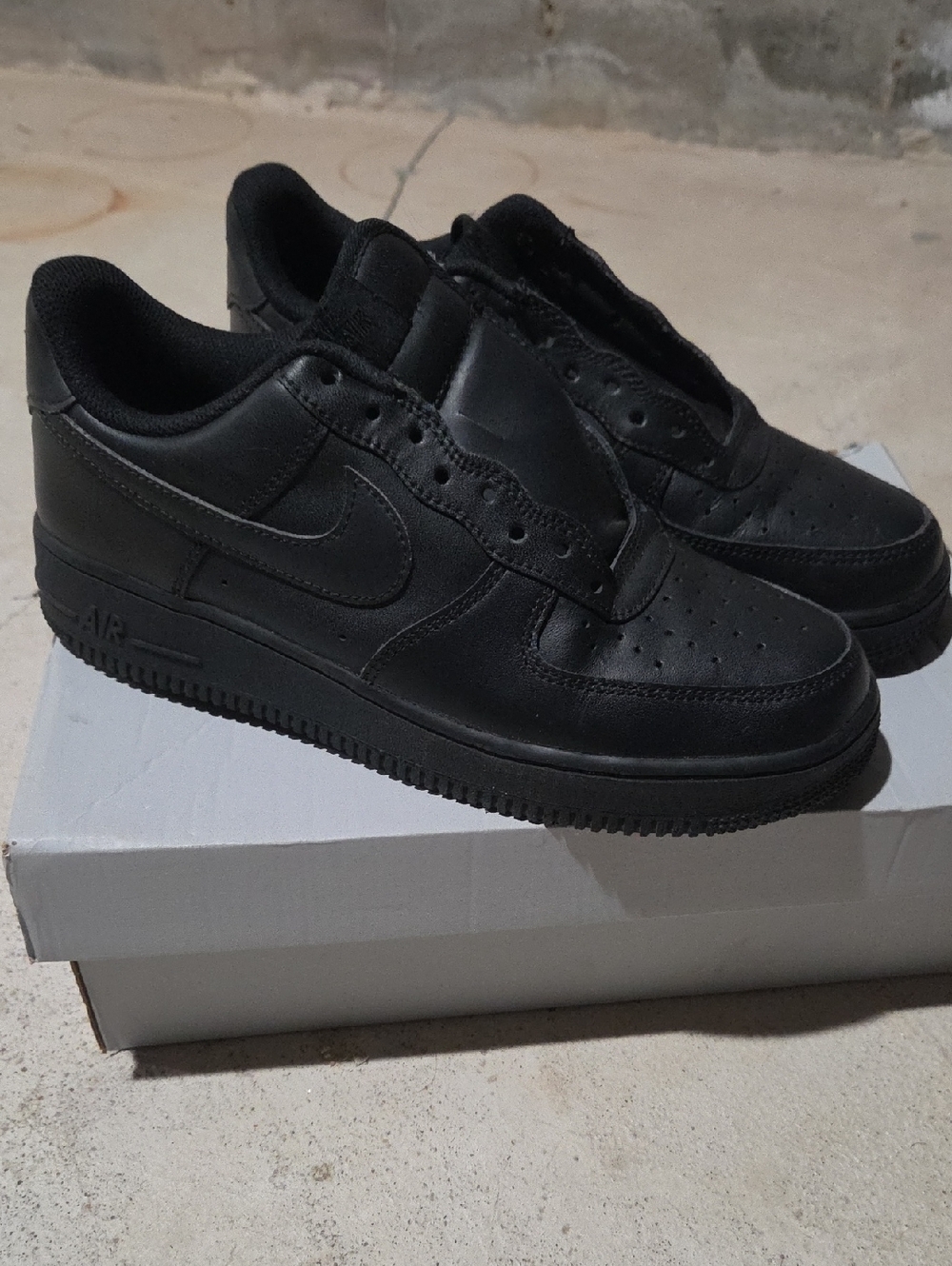 Nike Air Force 1 Low — Men's All-Black Leather Sneakers